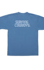 New Surfing Cowboys Logo Washed Blue Back View
