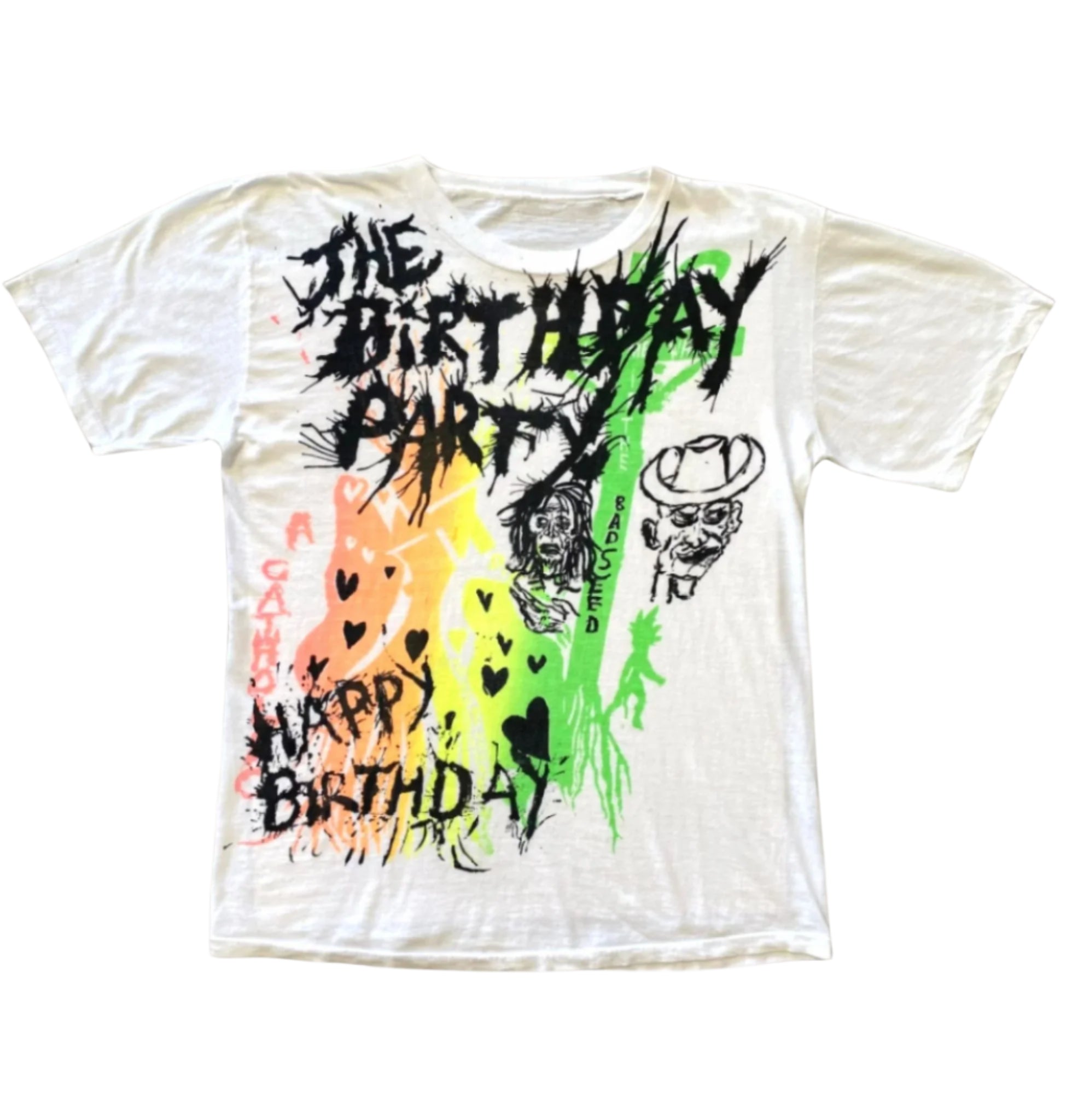 Front of Nick Cave and the Bad Seeds Original Vintage T-Shirt The Birthday Party 1983 Ultra Rare