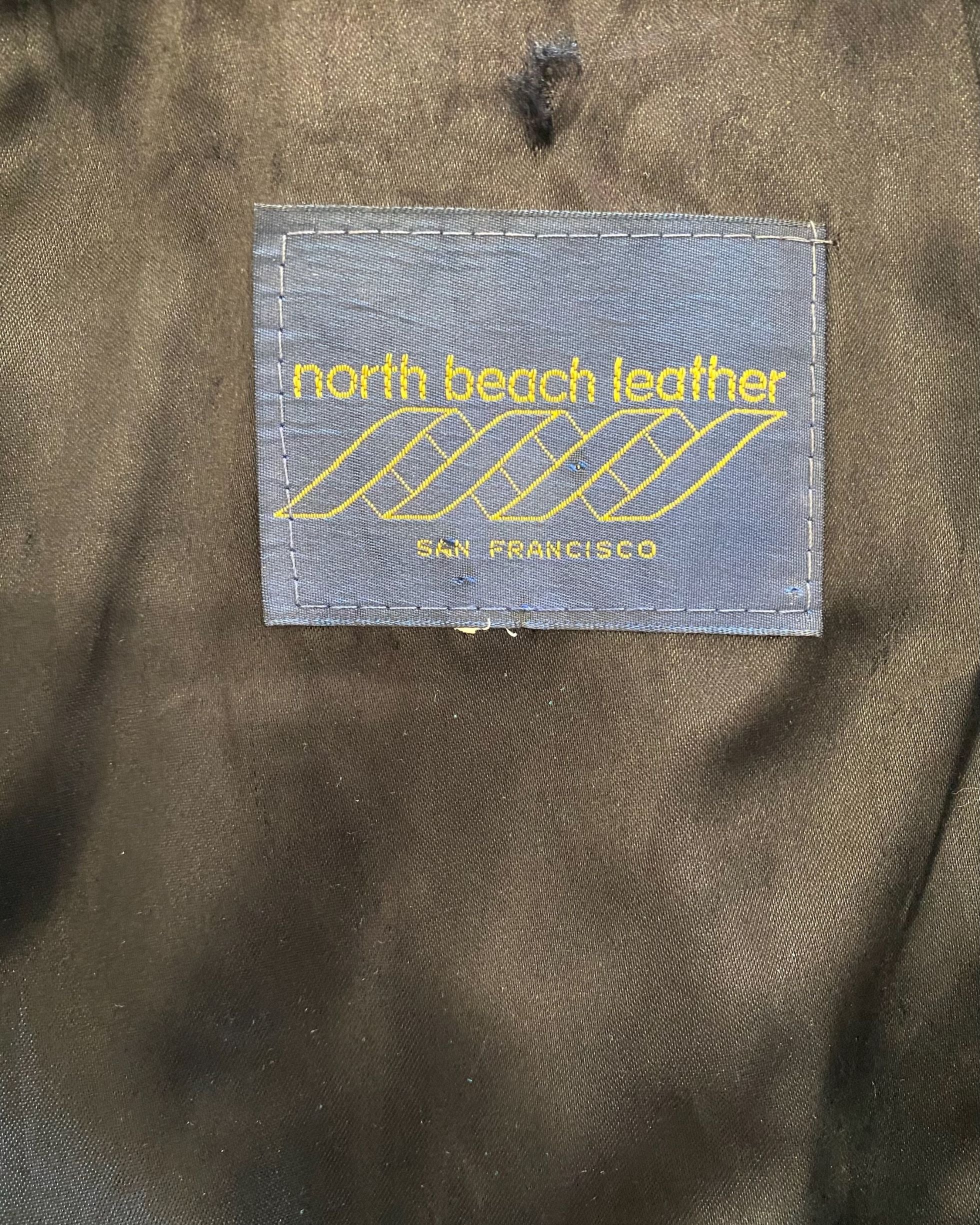 1980s North Beach Leather Jacket – Black – Small – USA – Surfing