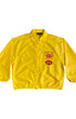 Front view of yellow Northwest Rams Motorcycle Club vintage jacket.
