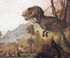 Original 1970s Vintage Dinosaur Fantasy World Painting by Bill Ogden Full View