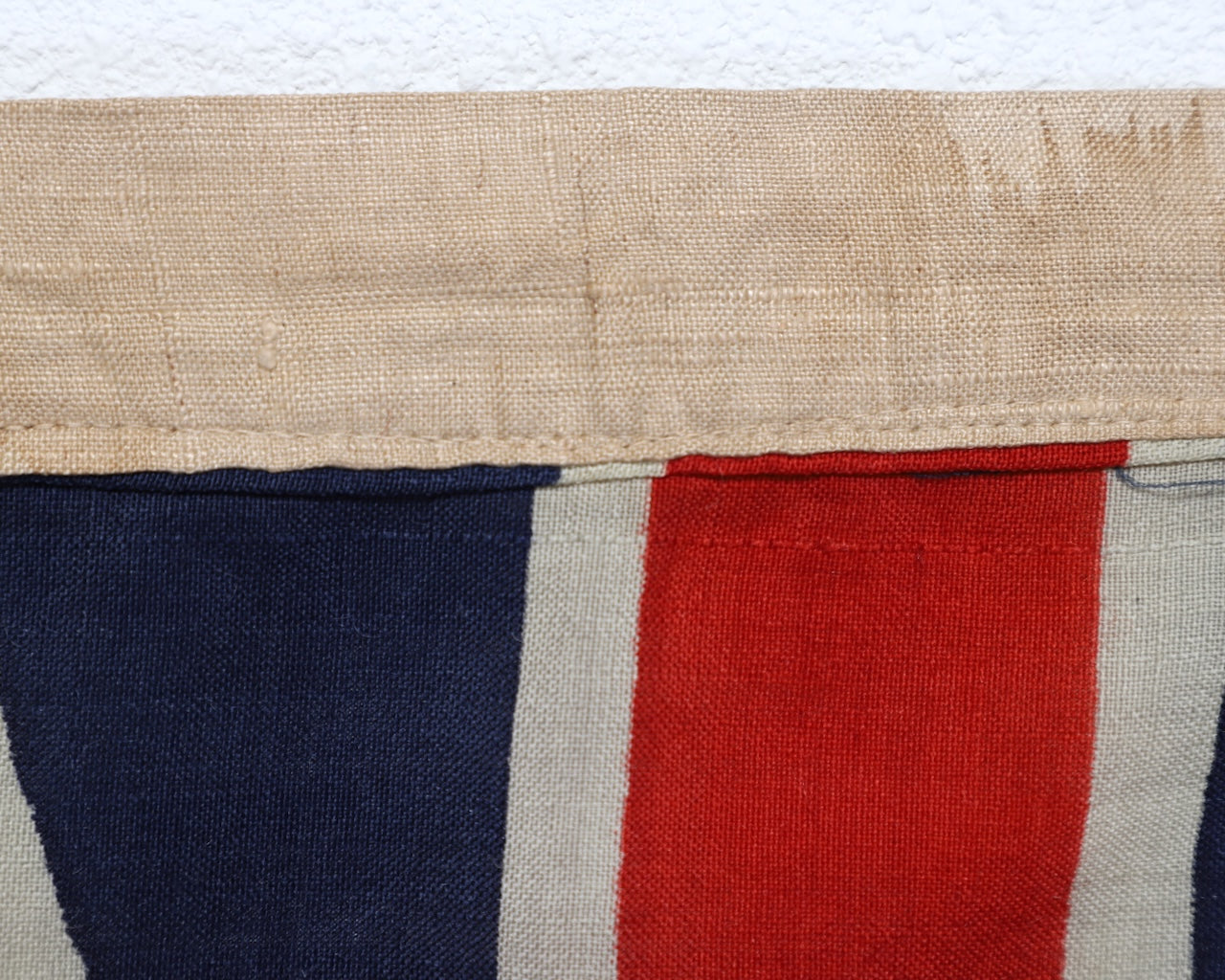 Original Antique White Squadron Flag of the Royal Navy, Great Britain (1801–1864) Close Up 2