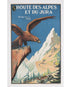 Original Vintage PLM Railway Travel Poster Route des Alpes et du Jura 1920s Full View