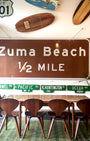 Original Zuma Beach Sign -Brown Full View In Room
