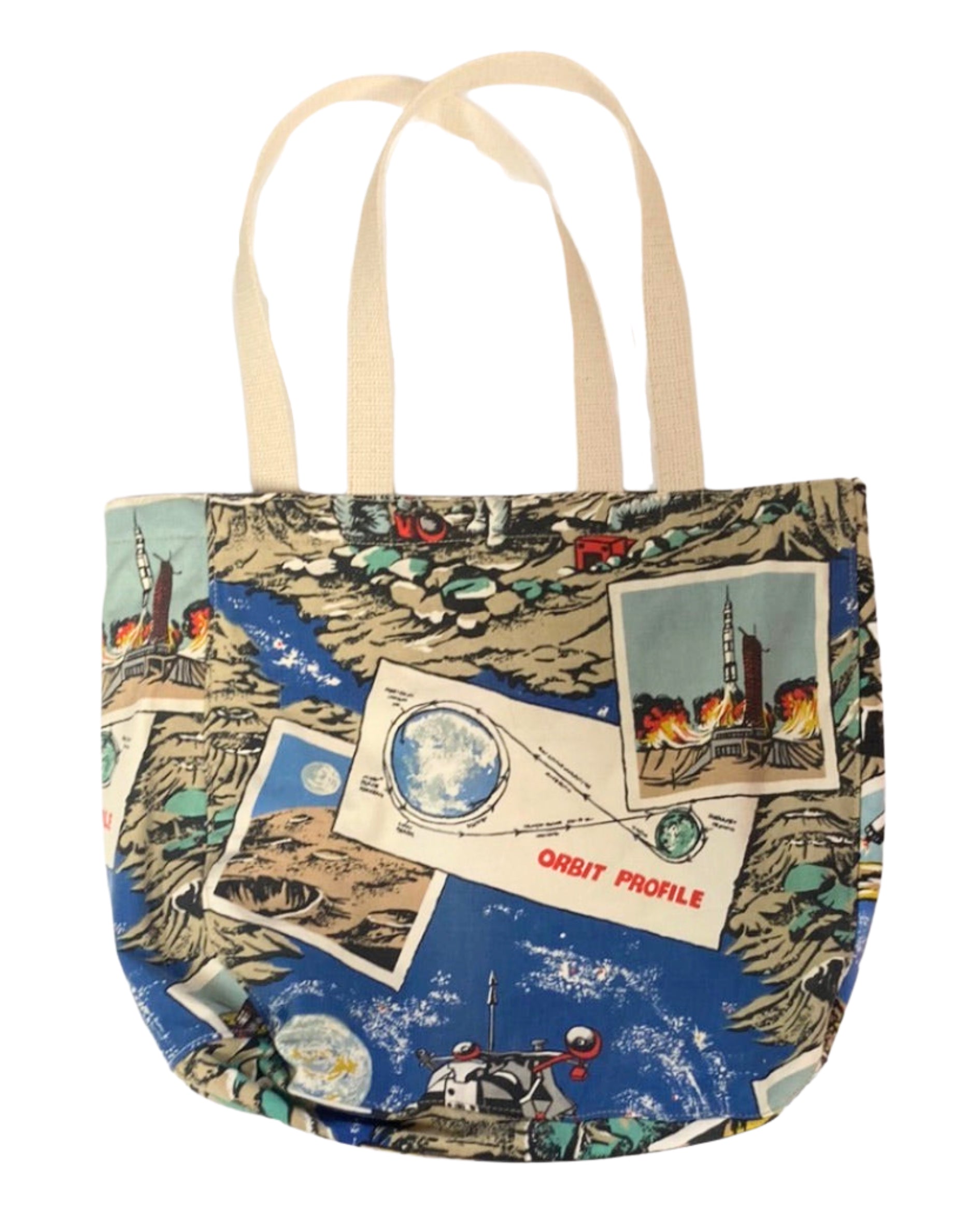 Outer Space 1970s Vintage Fabric Tote