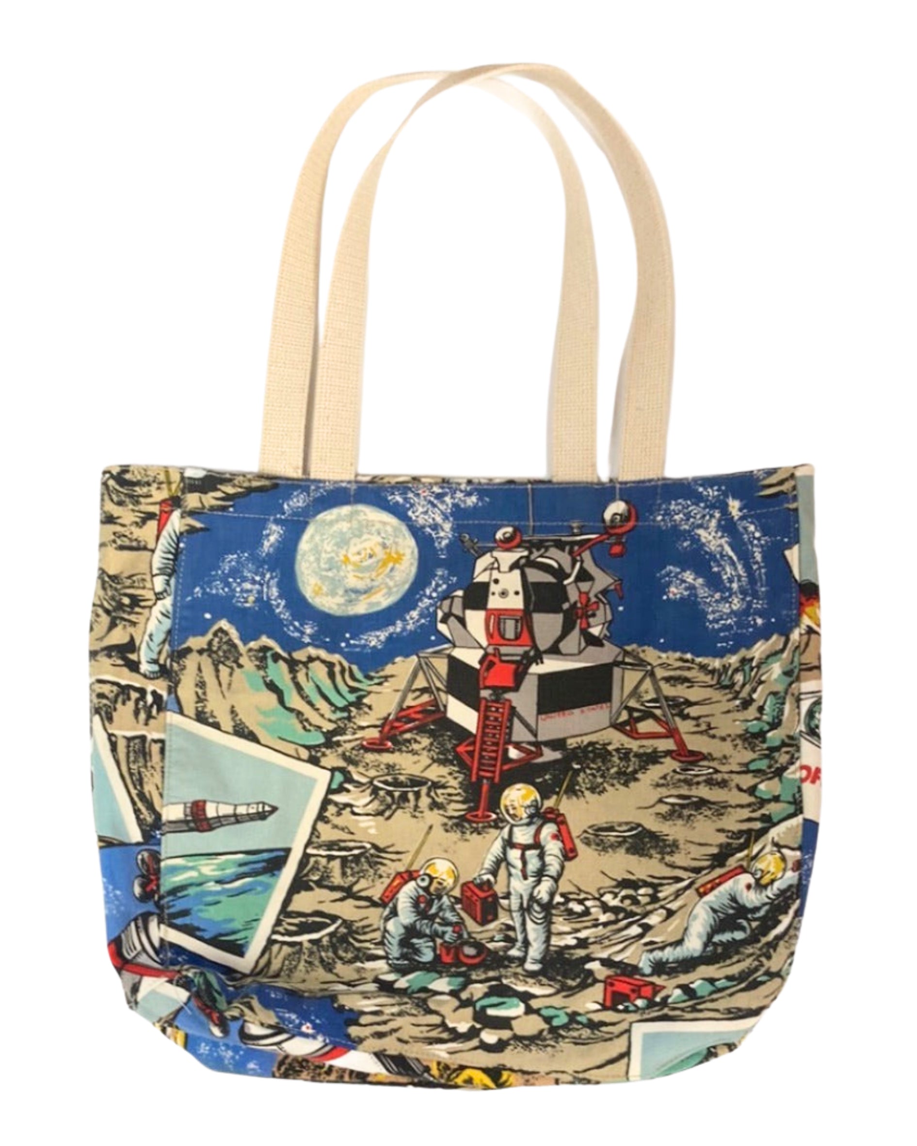 Outer Space 1970s Vintage Fabric Tote