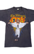 Front of 1986 Ozzy Osbourne Ultimate Tour T-shirt with graphic of Ozzy in white robe.