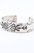 Wide Sterling Cuff with Stamping marked PT on white background