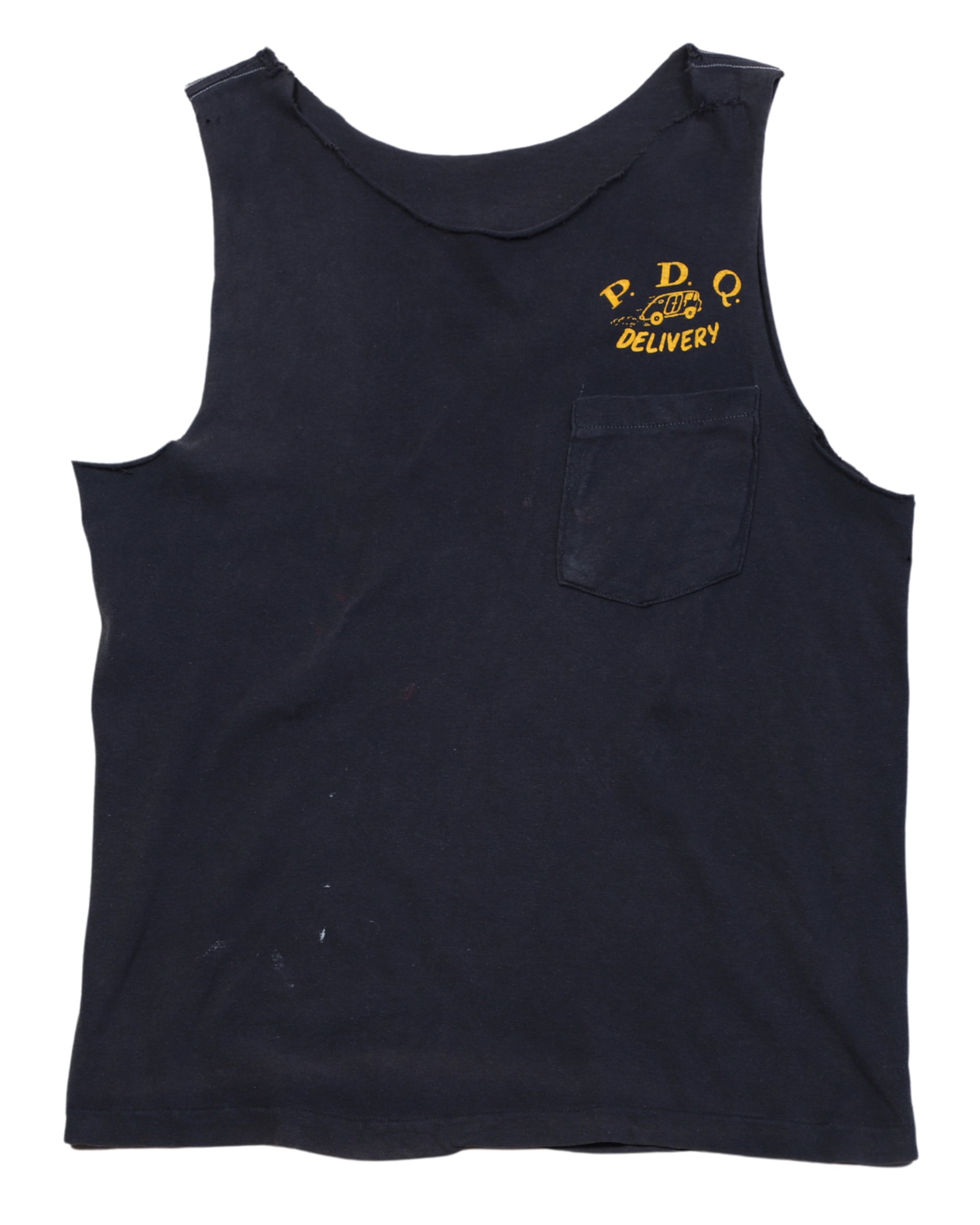 P.D.Q. 1980s Delivery Yellow Black T-Shirt Tank