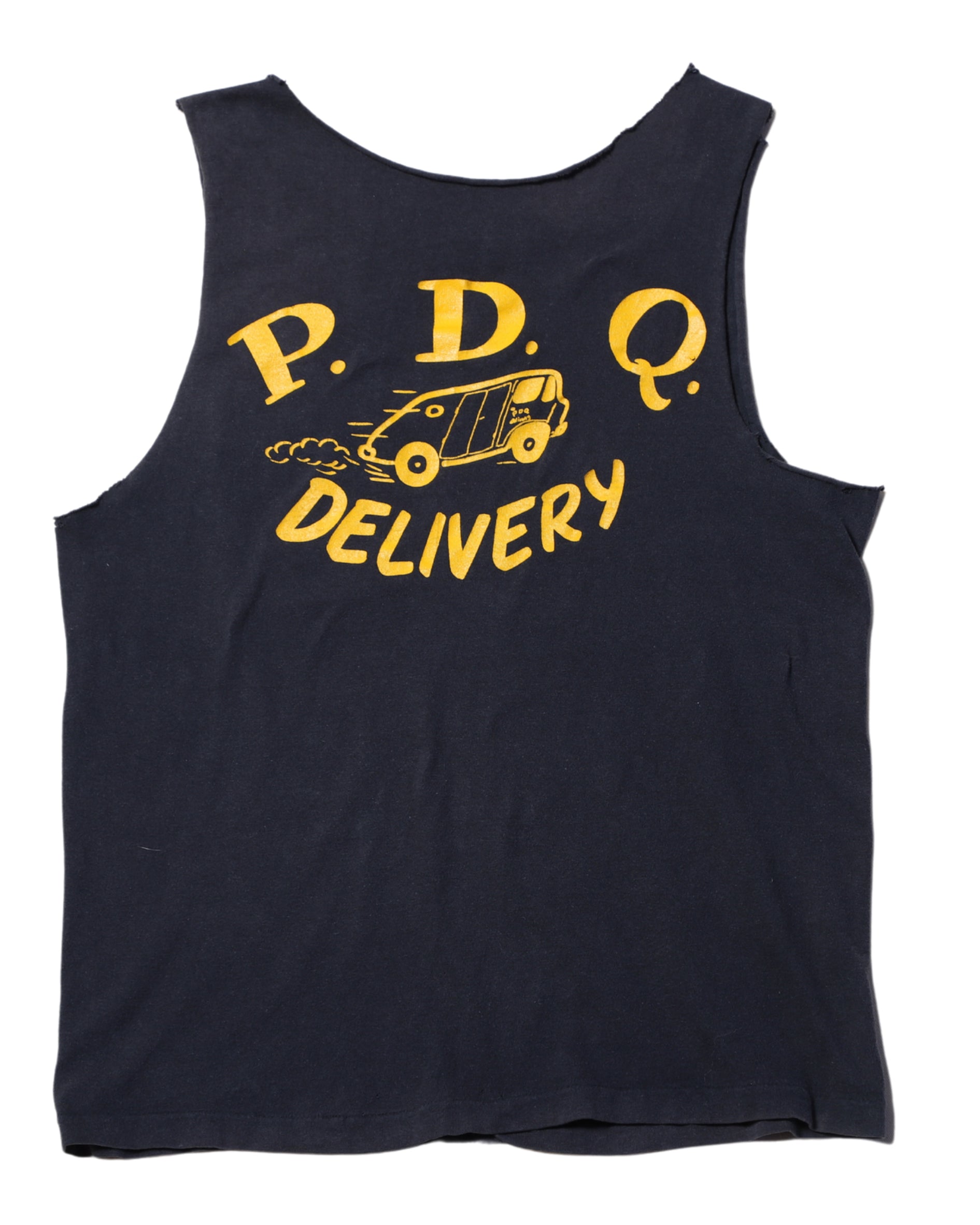 P.D.Q. 1980s Delivery Yellow Black T-Shirt Tank