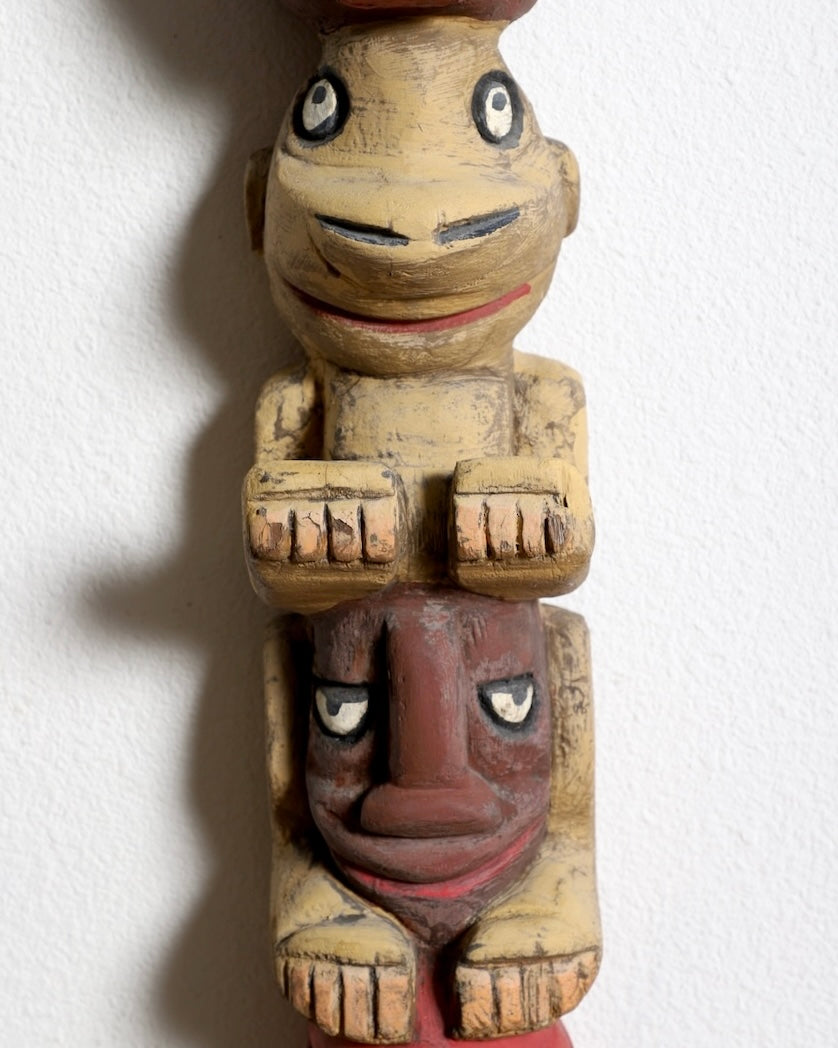 Hand carved popular painted totem pole