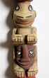 Pacific Northwest 1957 Hand Carved and Painted Totem Forward View Of Heads