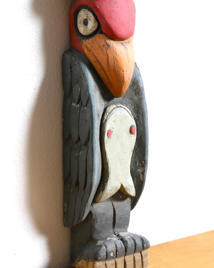 Pacific Northwest 1957 Hand Carved and Painted Totem Bottom Layer of Totem