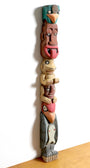 Pacific Northwest 1957 Hand Carved and Painted Totem Full Side View