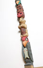 Pacific Northwest 1957 Hand Carved and Painted Totem Bottom looking Up View
