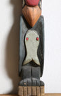 Pacific Northwest 1957 Hand Carved and Painted Totem Forward View of Bottom