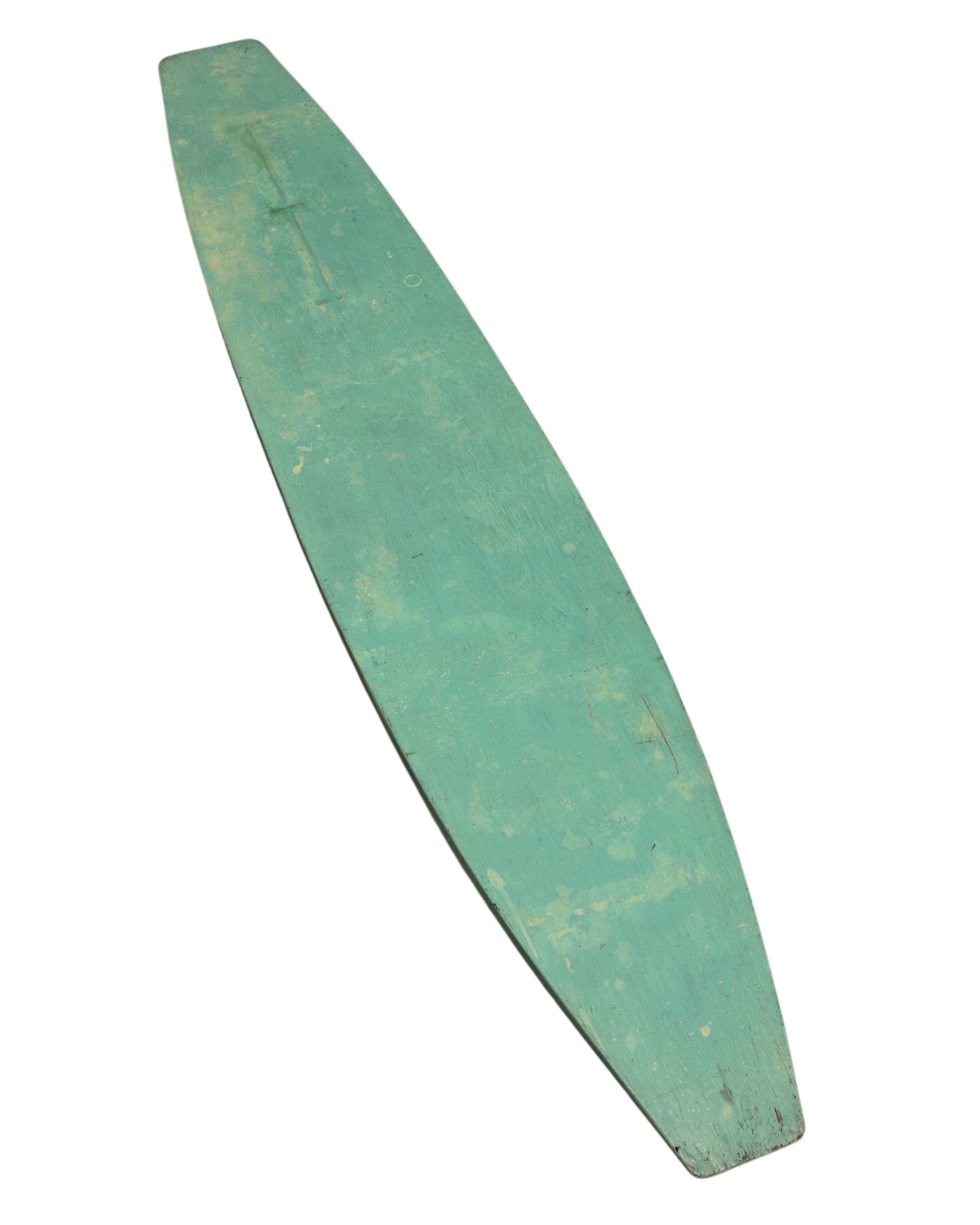 Painted Green Wood Paddleboard c. 1930s