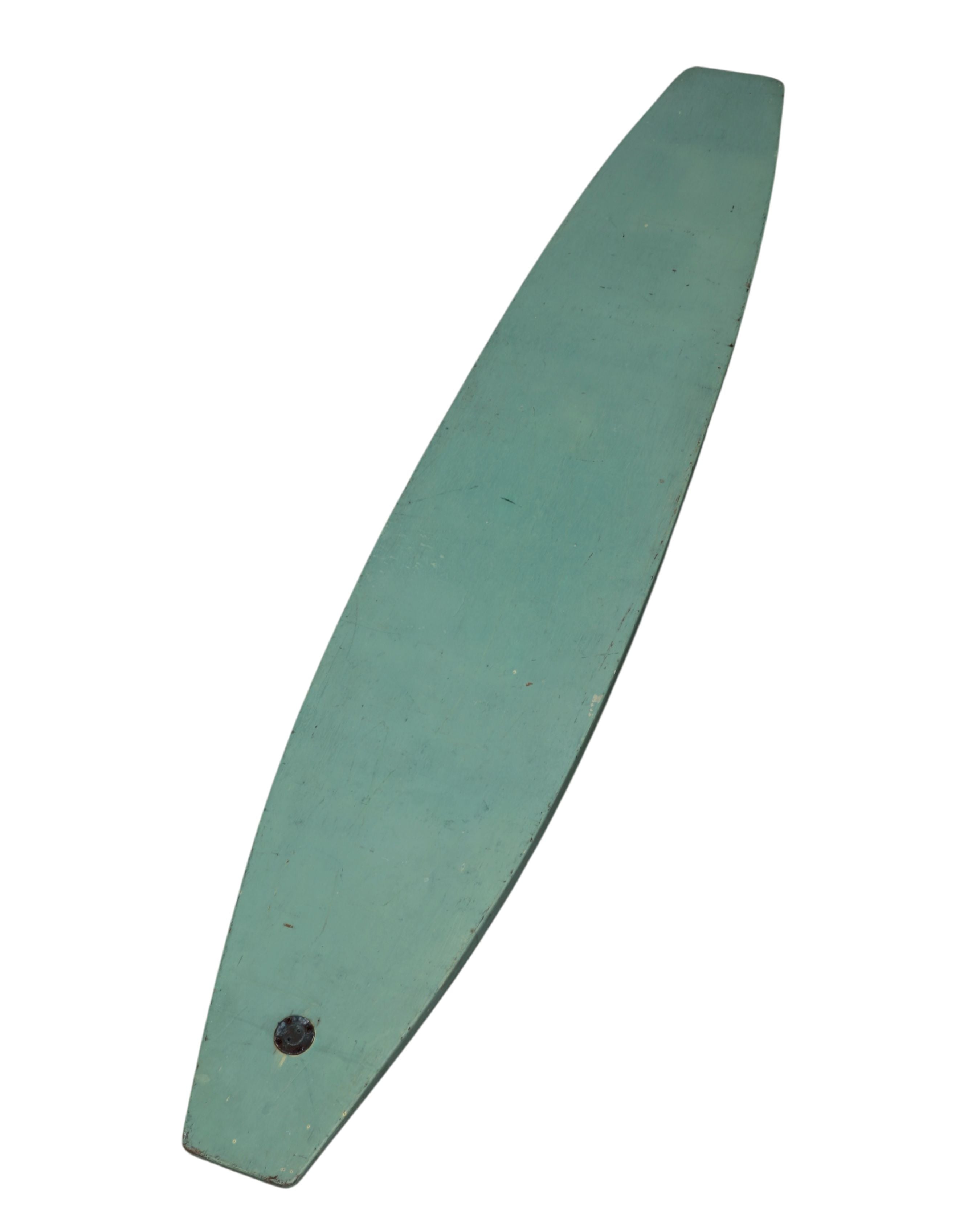 Painted Green Wood Paddleboard c. 1930s