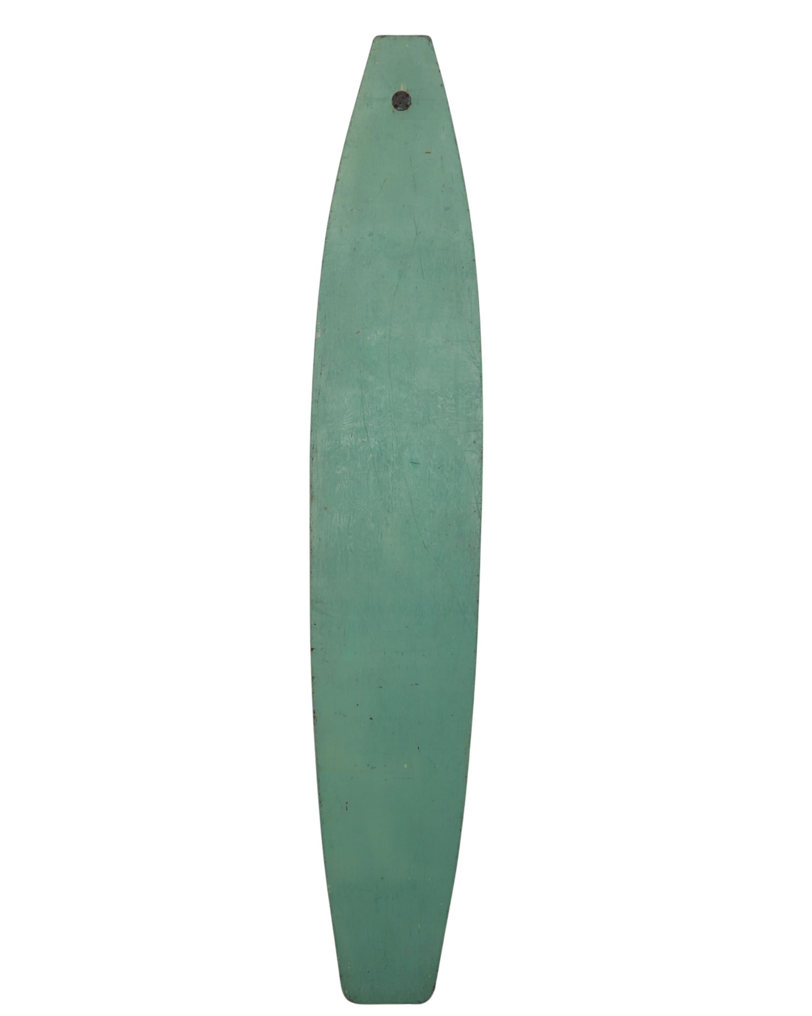 Painted Green Wood Paddleboard c. 1930s