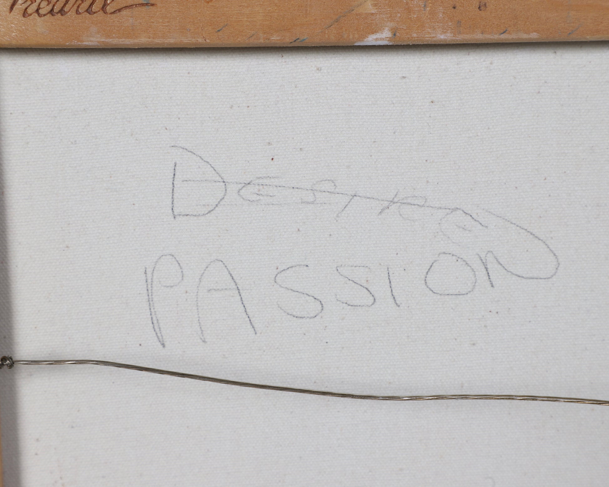 Passion by Annette Kuttnauer Oil on Canvas Back of Canvas With Titlle