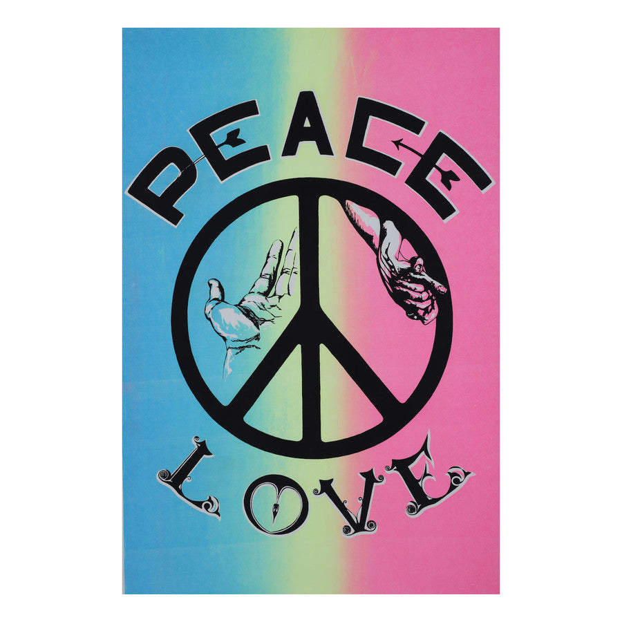 Peace Love Original 1967 Day Glo Poster