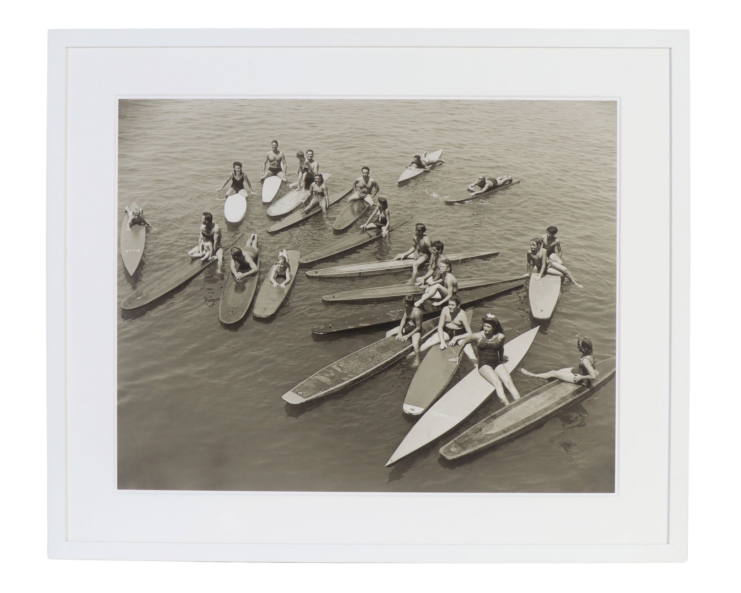 Pier Posse Santa Monica Surf Paddleboard Photograph approx 31 x 25 Framed