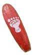 Red Tenderfoot Wood Skateboard 1960's 19.5 in Metal Wheels Red and White Deck