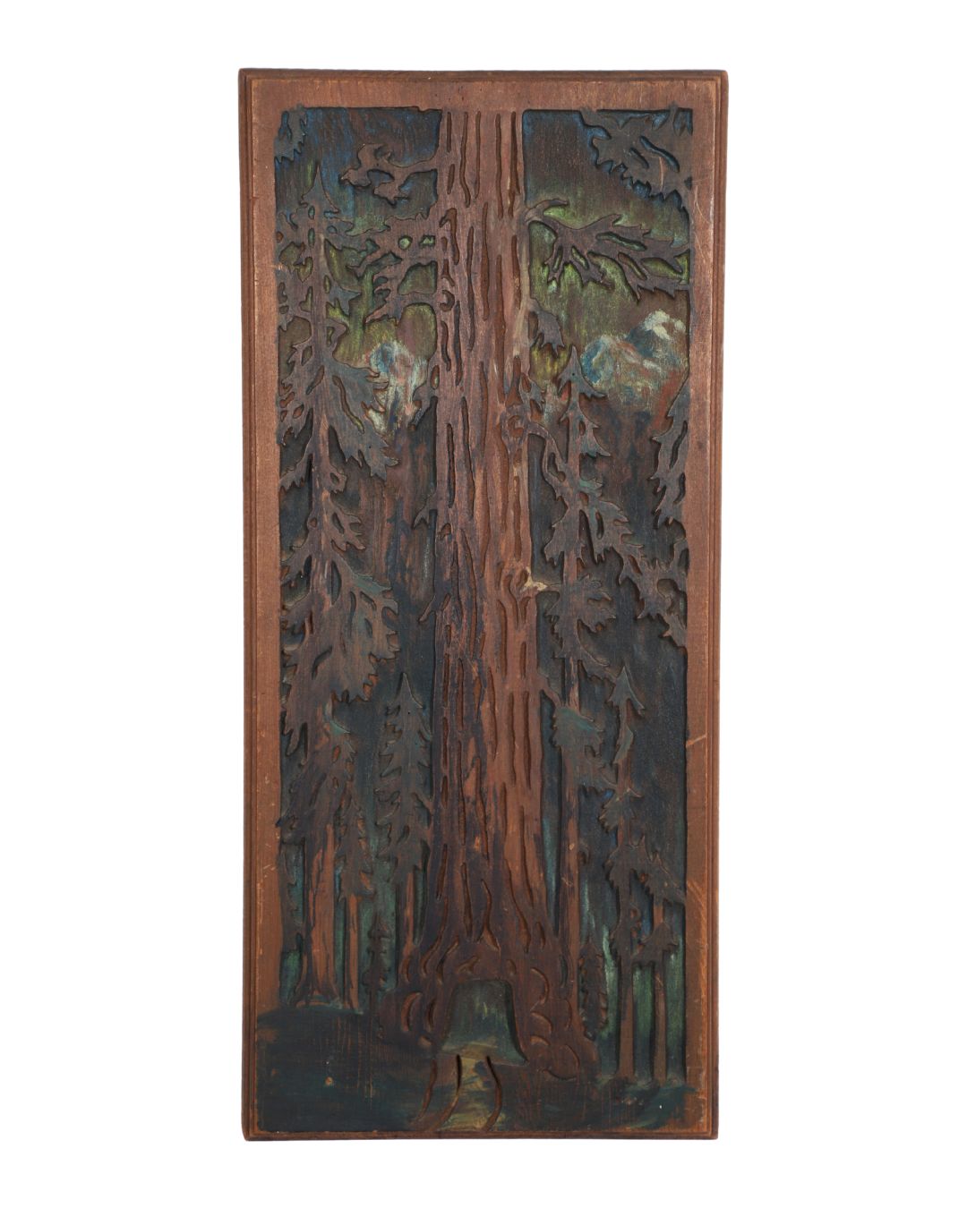 Majestic 1950s California Redwood Wall Plaque