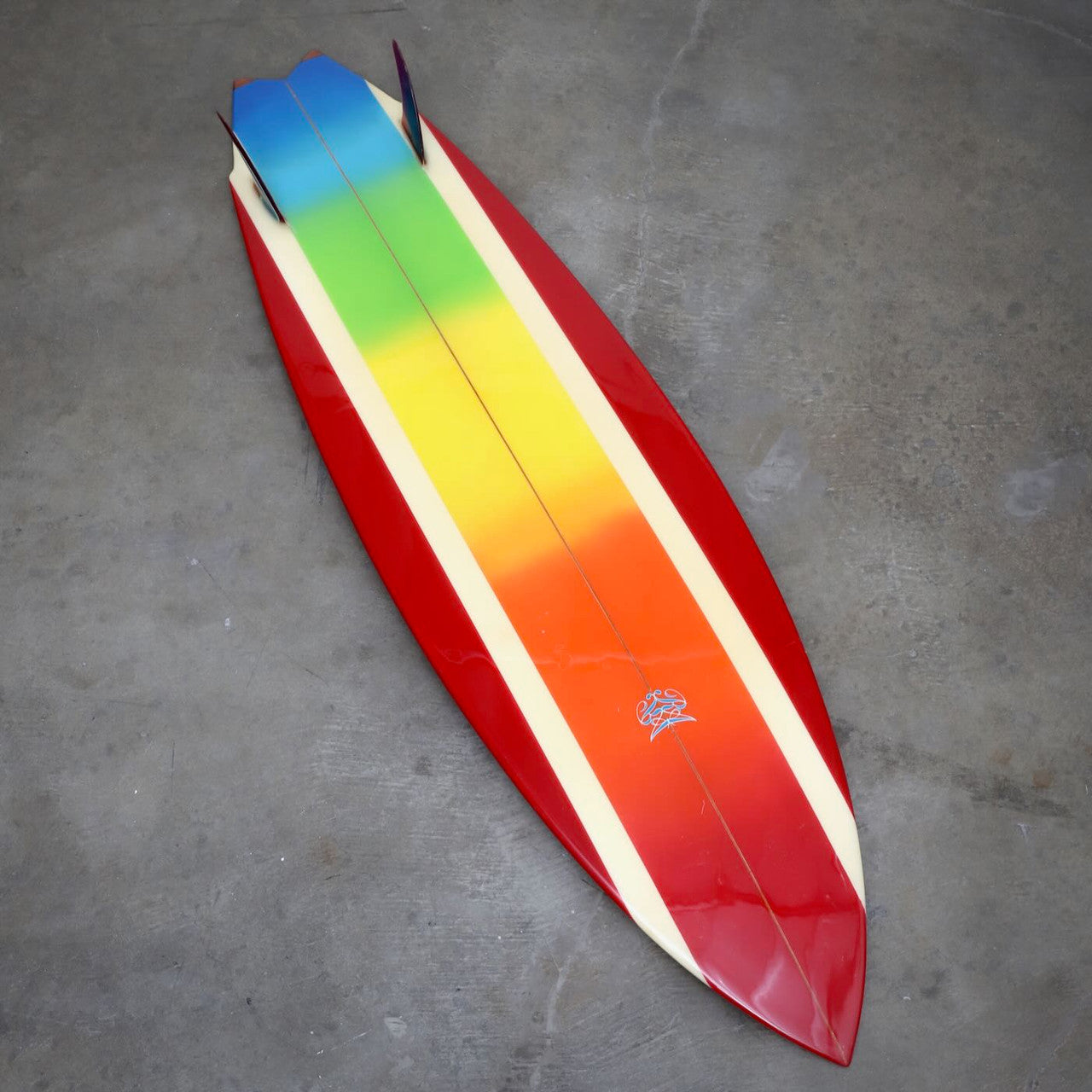 Robert August Surfboard Early 1970s Twin Fin Fully restored Rocket 6 ft 10 in