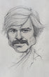 Original 1979 pencil caricature of Robert Redford by Jim Van der Keyl.