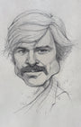 Original 1979 pencil caricature of Robert Redford by Jim Van der Keyl.