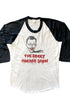  Front view of vintage Rocky Horror Picture Show baseball T-shirt.