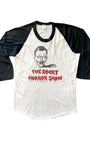  Front view of vintage Rocky Horror Picture Show baseball T-shirt.