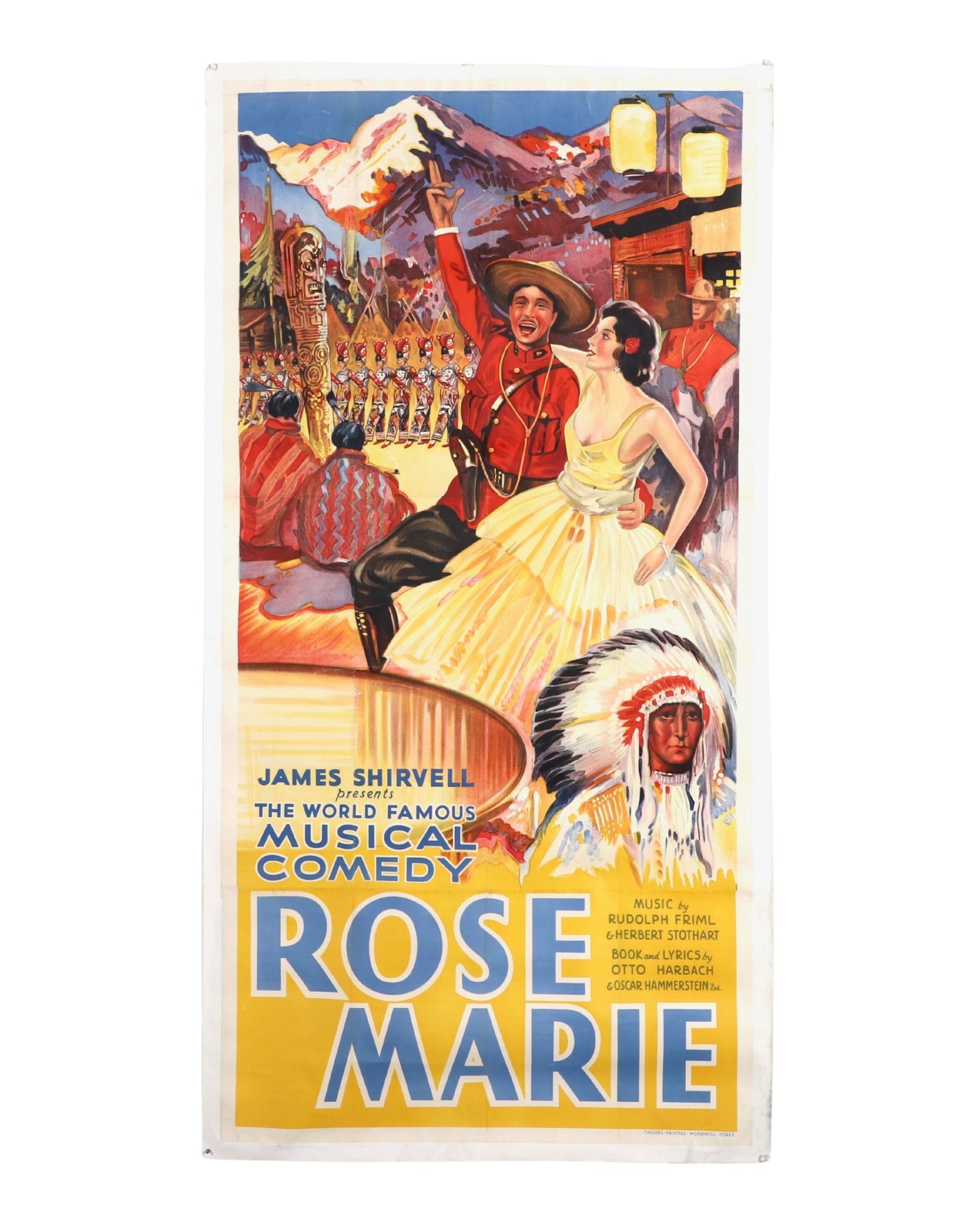 Rose Marie Theater Poster Image 40x80 Good Condition Mounted on Linen Full View