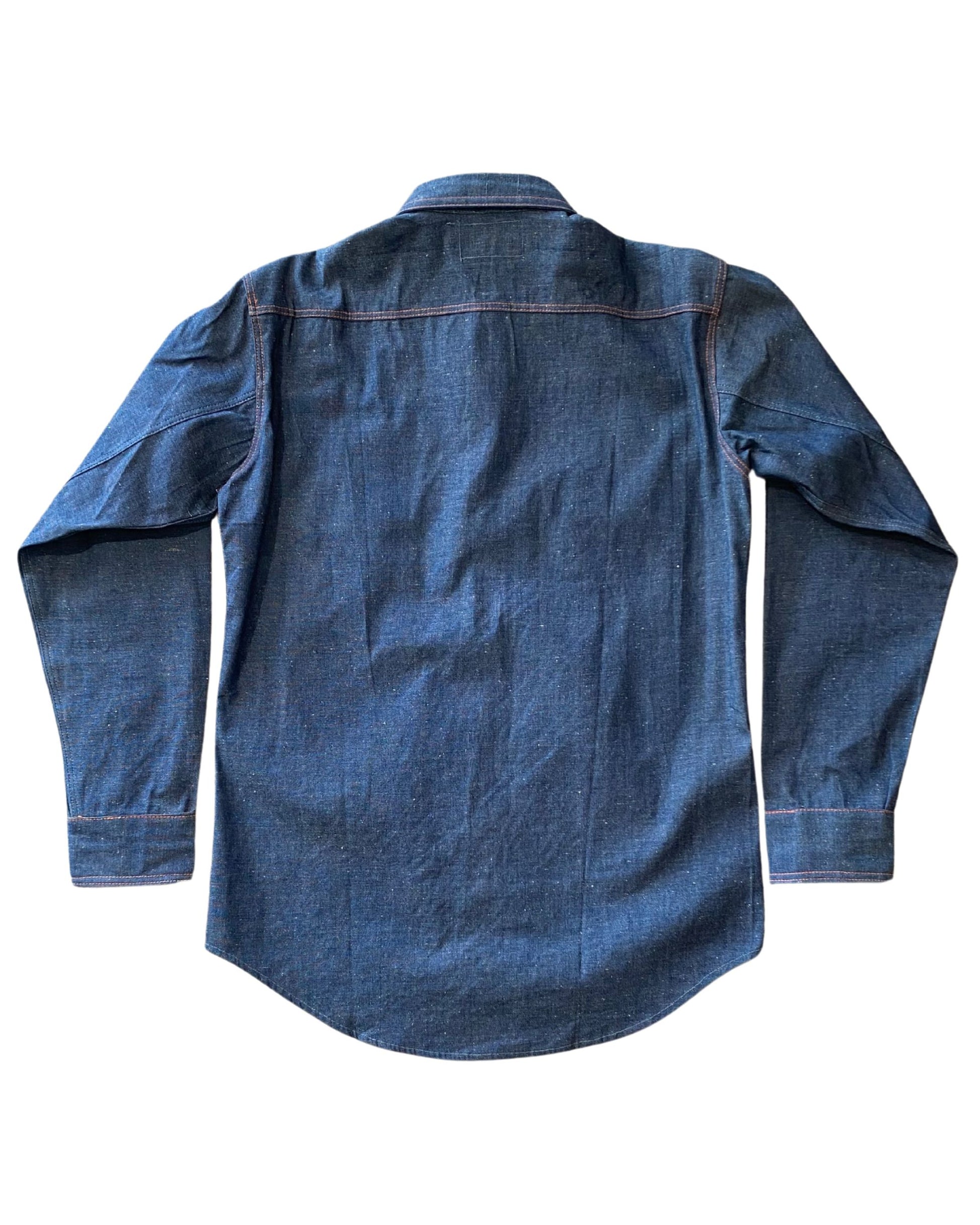 Deadstock Snap Button Denim Shirt Embroidered Medium 1970s