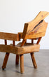 Rustic Wood Chair and Table Set 1960s Mexico Angle View Chair