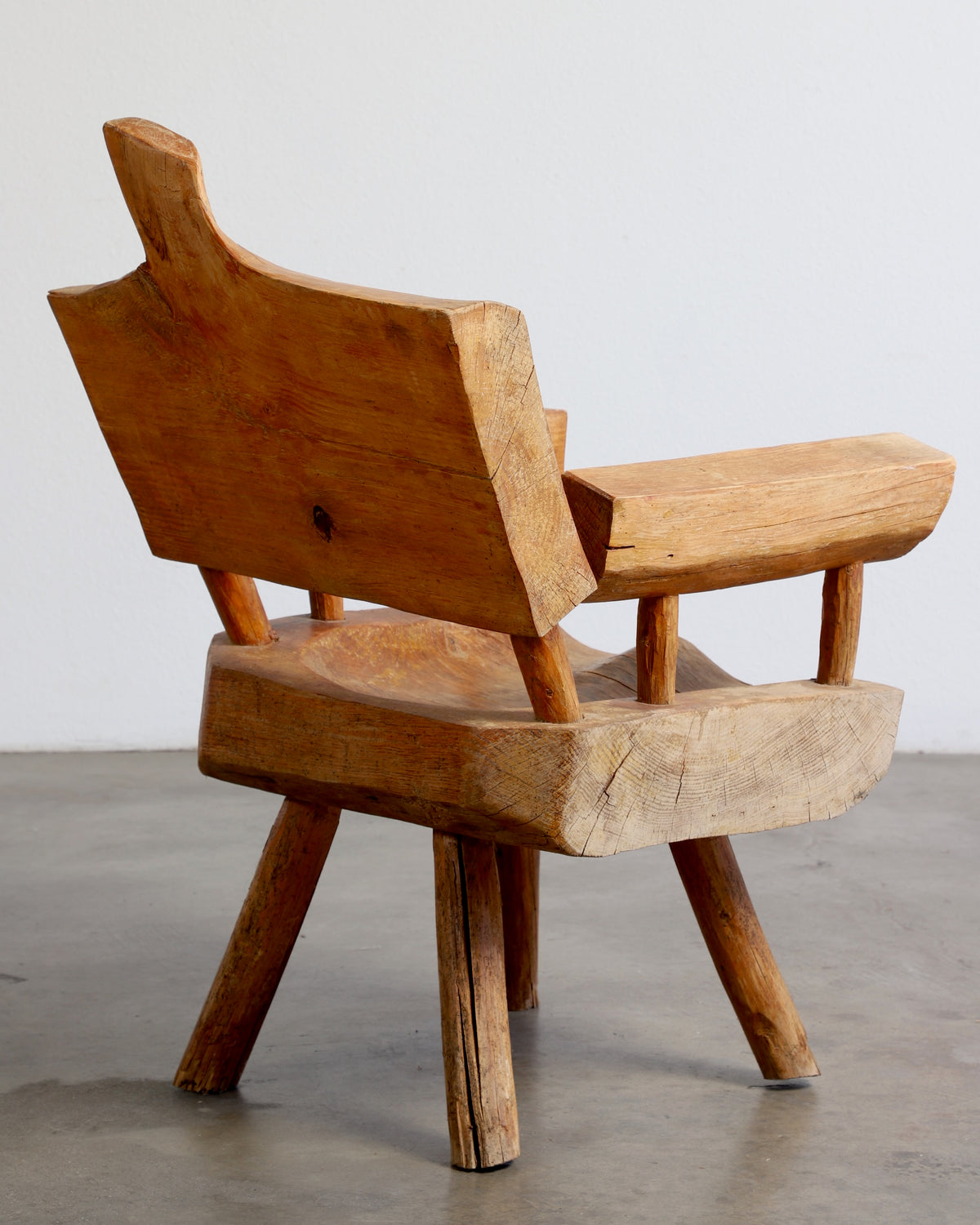 Rustic Wood Chair and Table Set (1960s, Mexico)