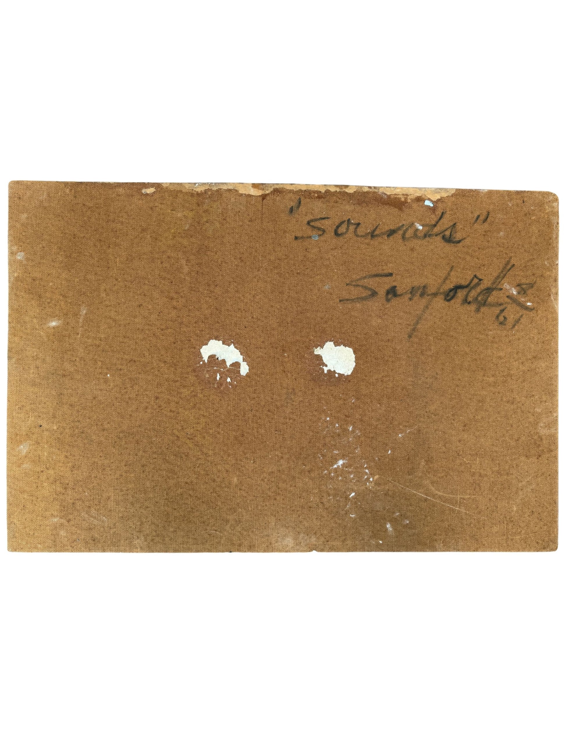 Artist signature and year on back of Sanford painting.