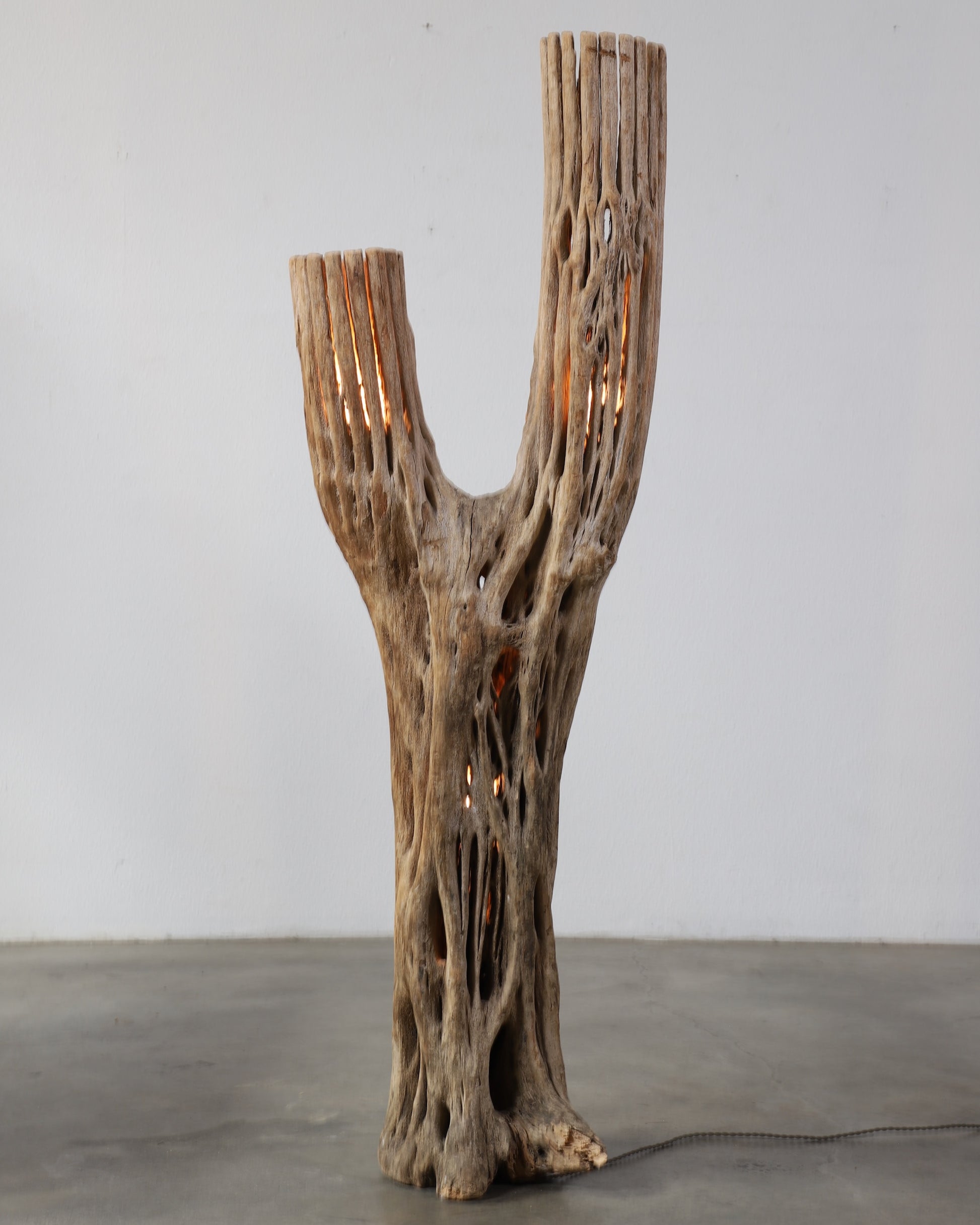 Saguaro Skeleton Cactus Floor Lamp – 6' Tall Vintage Natural Sculptural Light