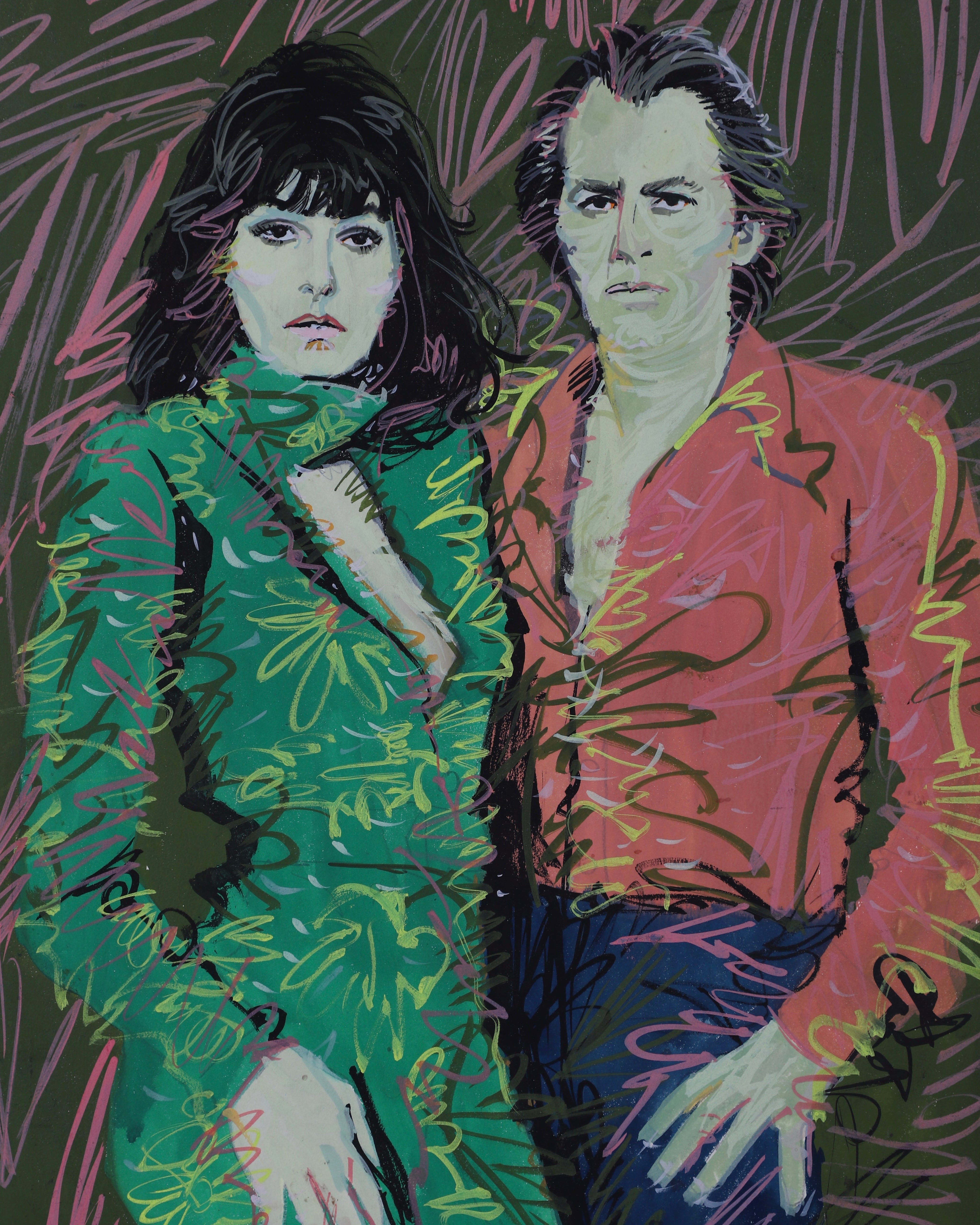 Saturday Night Live Jane Curtain + Loren Michaels Painting by Roy Besser