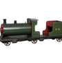 Vintage British Railways scale model locomotive with wood body and metal wheels.