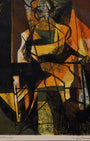 "Seated Woman" Abstract Screen Print by John Bean (1950) Close Up