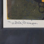 "Seated Woman" Abstract Screen Print by John Bean (1950) Close Up Signature