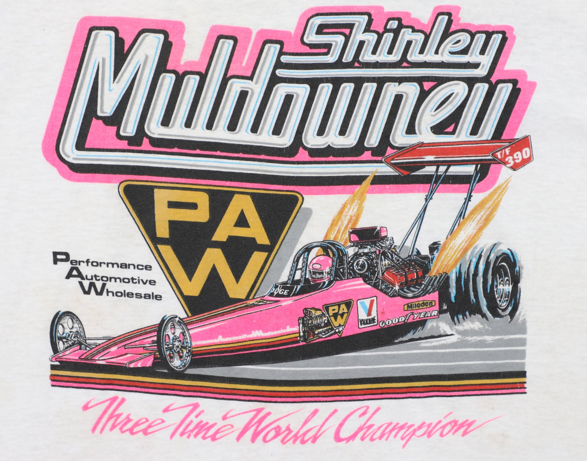 Shirley Muldowney 3X World Champion Drag Racing T-Shirt 1970s Medium