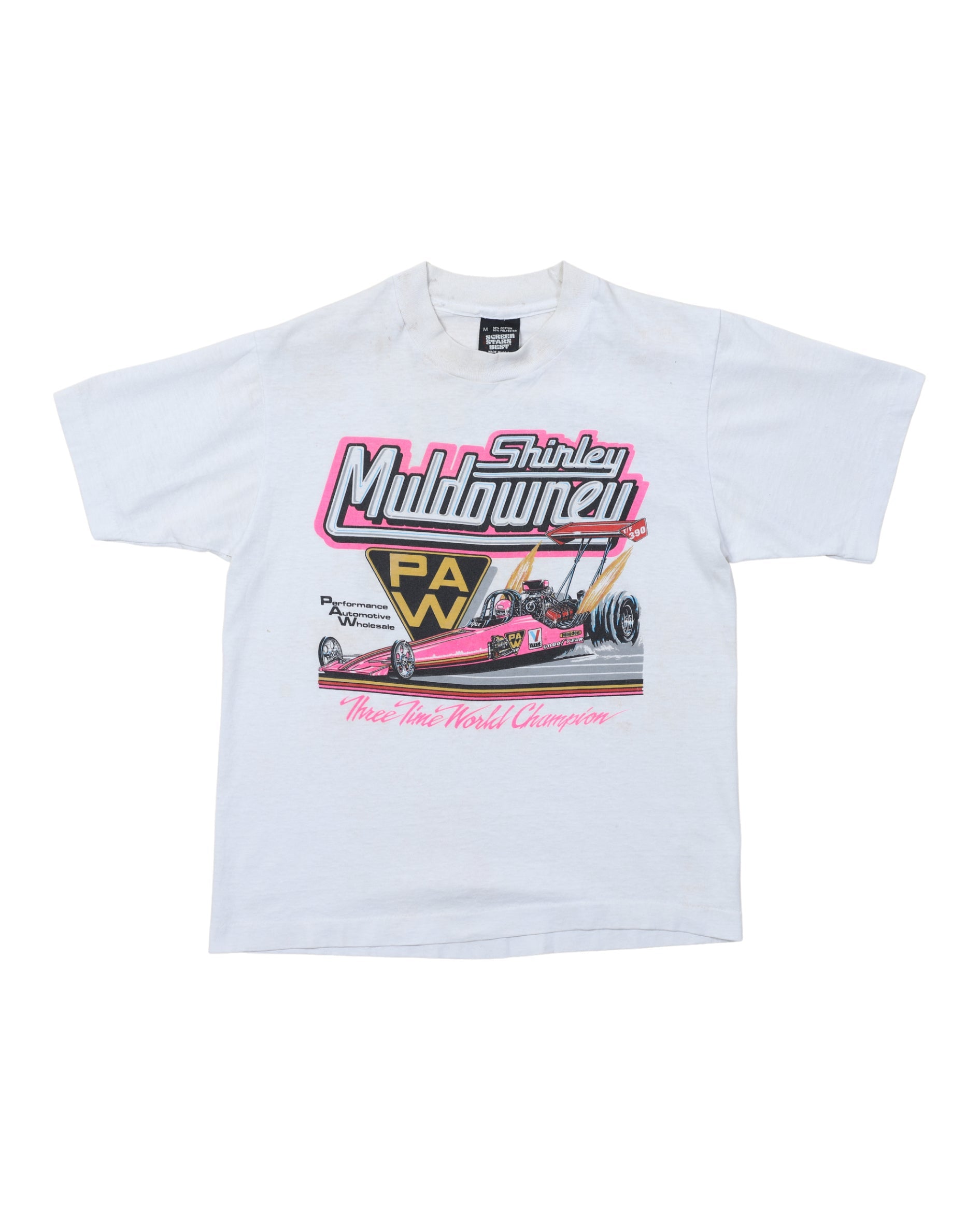 Shirley Muldowney 3X World Champion Drag Racing T-Shirt 1970s Medium