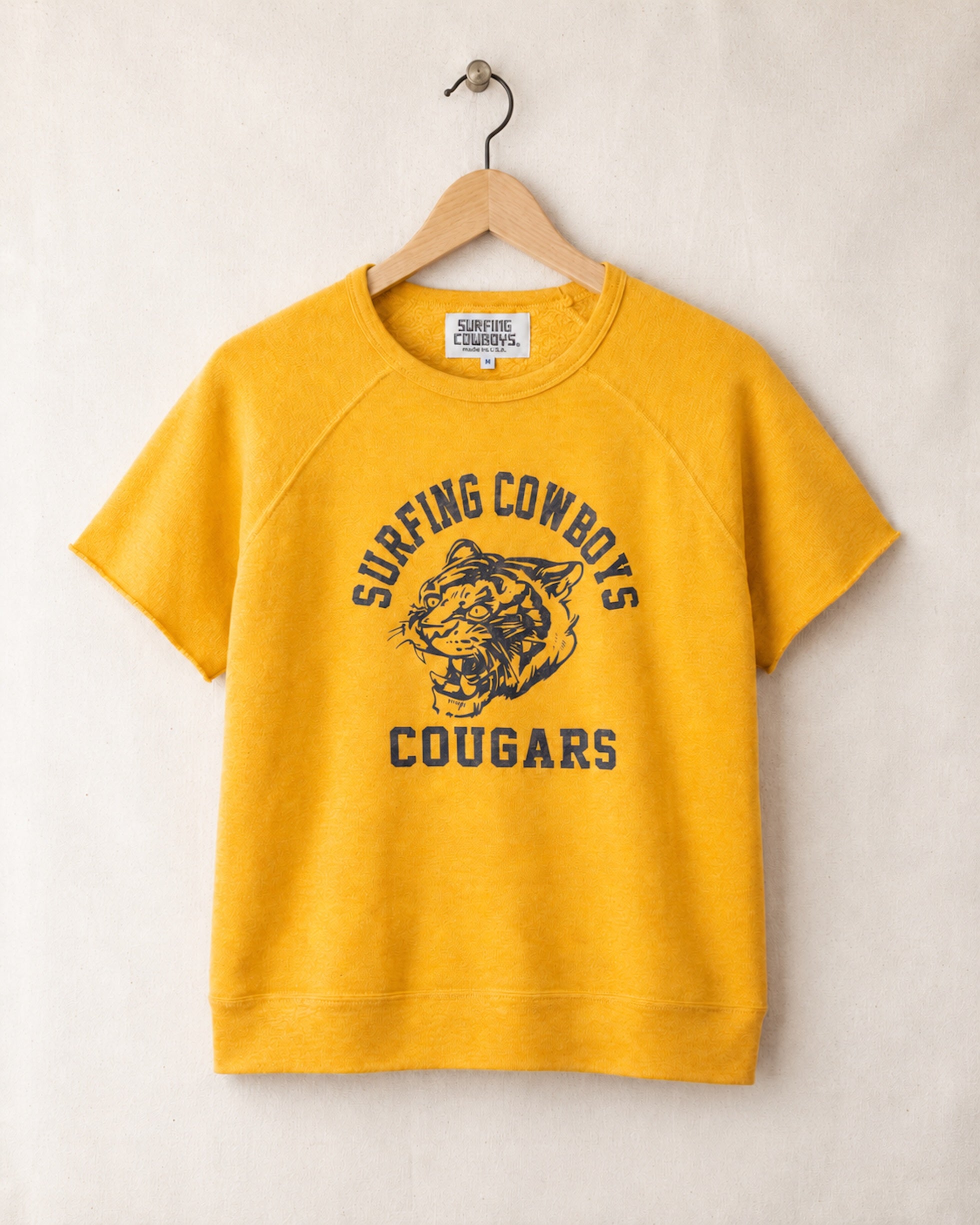 SUPER BEAVER　College Sweat　Mサイズ Cougar Short Sleeve Sweatshirt Gold – Surfing Cowboys