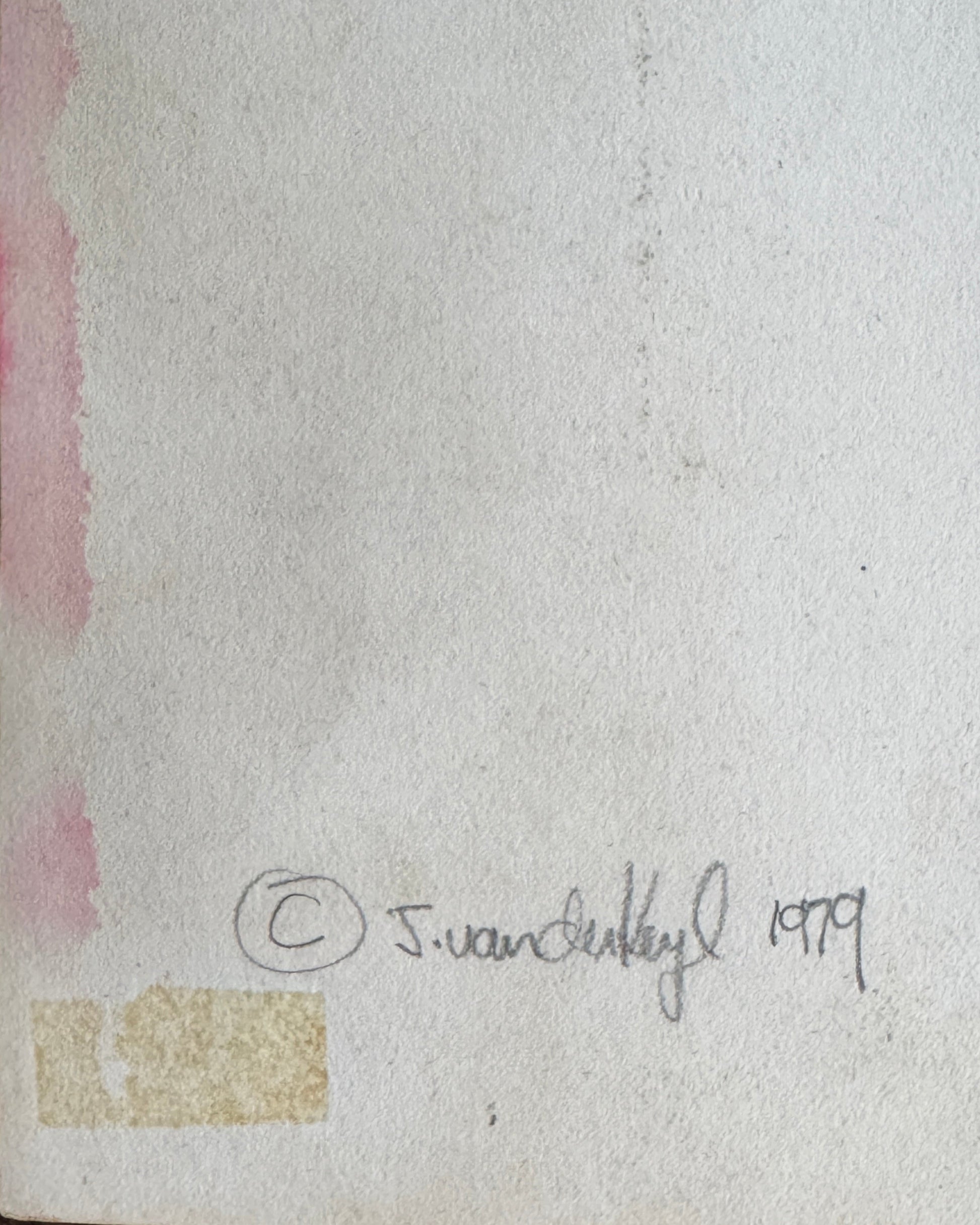 Signature detail of J. Van der Keyl with 1979 date.