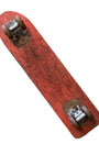 Skate N Glide Skateboard Bottom Wood with Metal Wheels Faded Red Paint - Shows wear