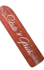 Skate N Glide Skateboard Deck Red with hite Writing.