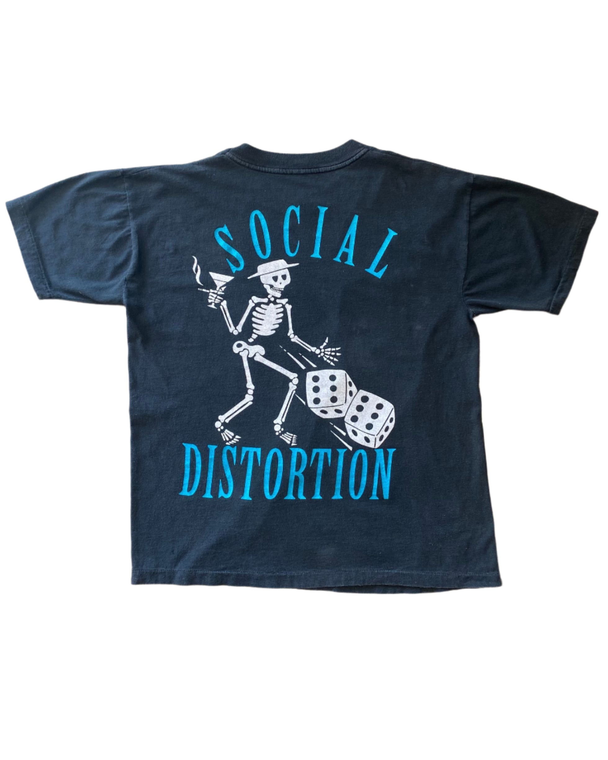 Social Distortion Early 1990s Original T-Shirt Black USA LARGE Back.